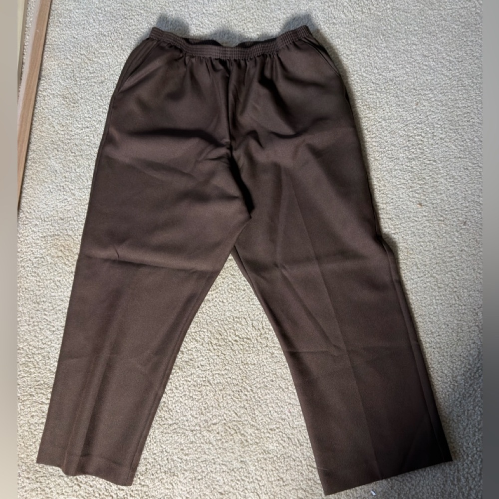 Alfred Dunner Chocolate Brown Joggers